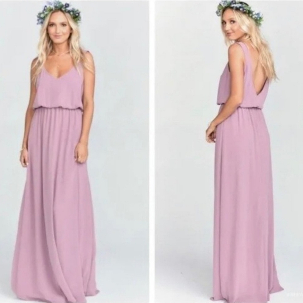 Show Me Your MuMu Kendall Maxi Dress Size Small Womens Antique Rose Low Back